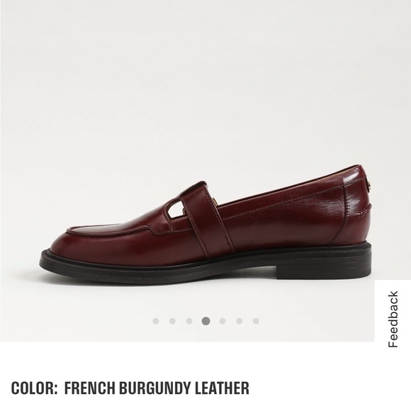 Sam Edelman Elaina French Burgendy Gold Flats Classic Loafers - Picture 6 of 6